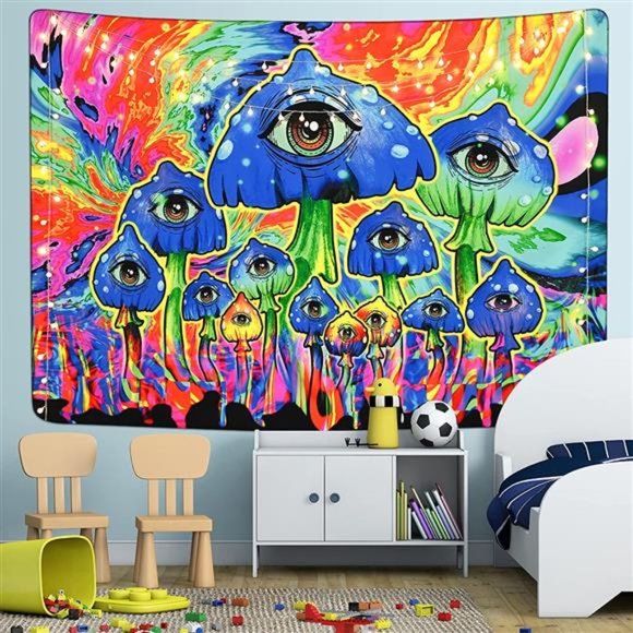 Psychedelic Mushroom Tapestry Fantasy Plant Tapestry Forest Trippy